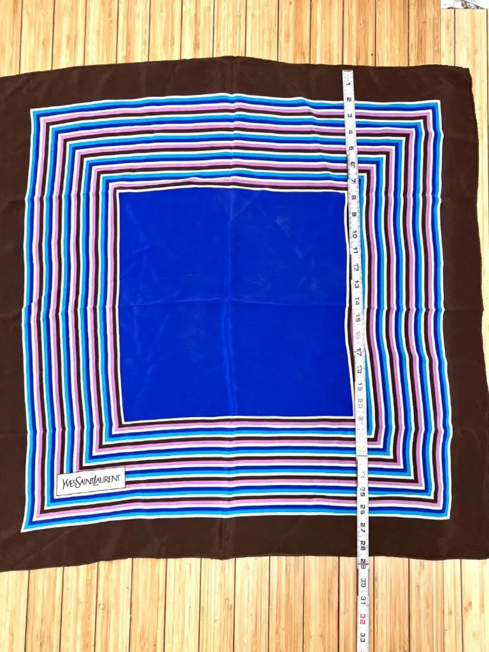 Yves Saint Laurent YSL 100% Silk Satin Scarf 30